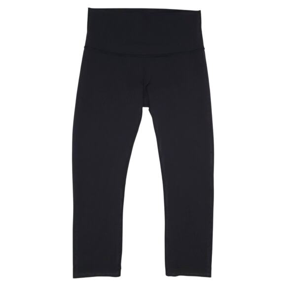 Lululemon Leggings Womens 6 Black Wunder Under Crop Full-On Luon 21" Yoga - Picture 2 of 12